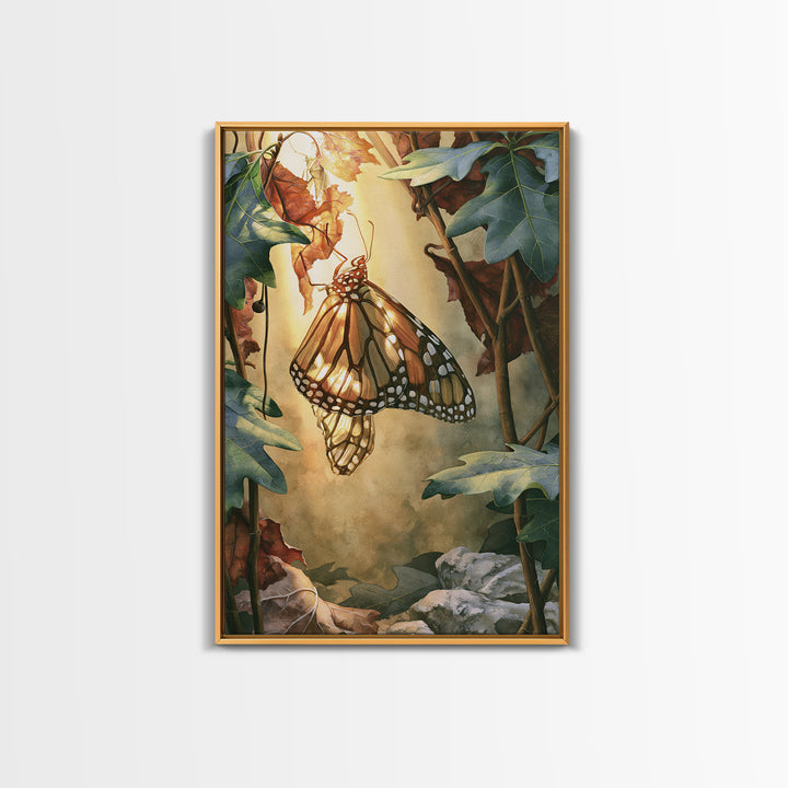 Butterfly Transformation Scene Canvas Print, Spiritual Art, Printable Wall Art, Living Room Decor, Oil Painting, Spirit, SPI-2x3-95