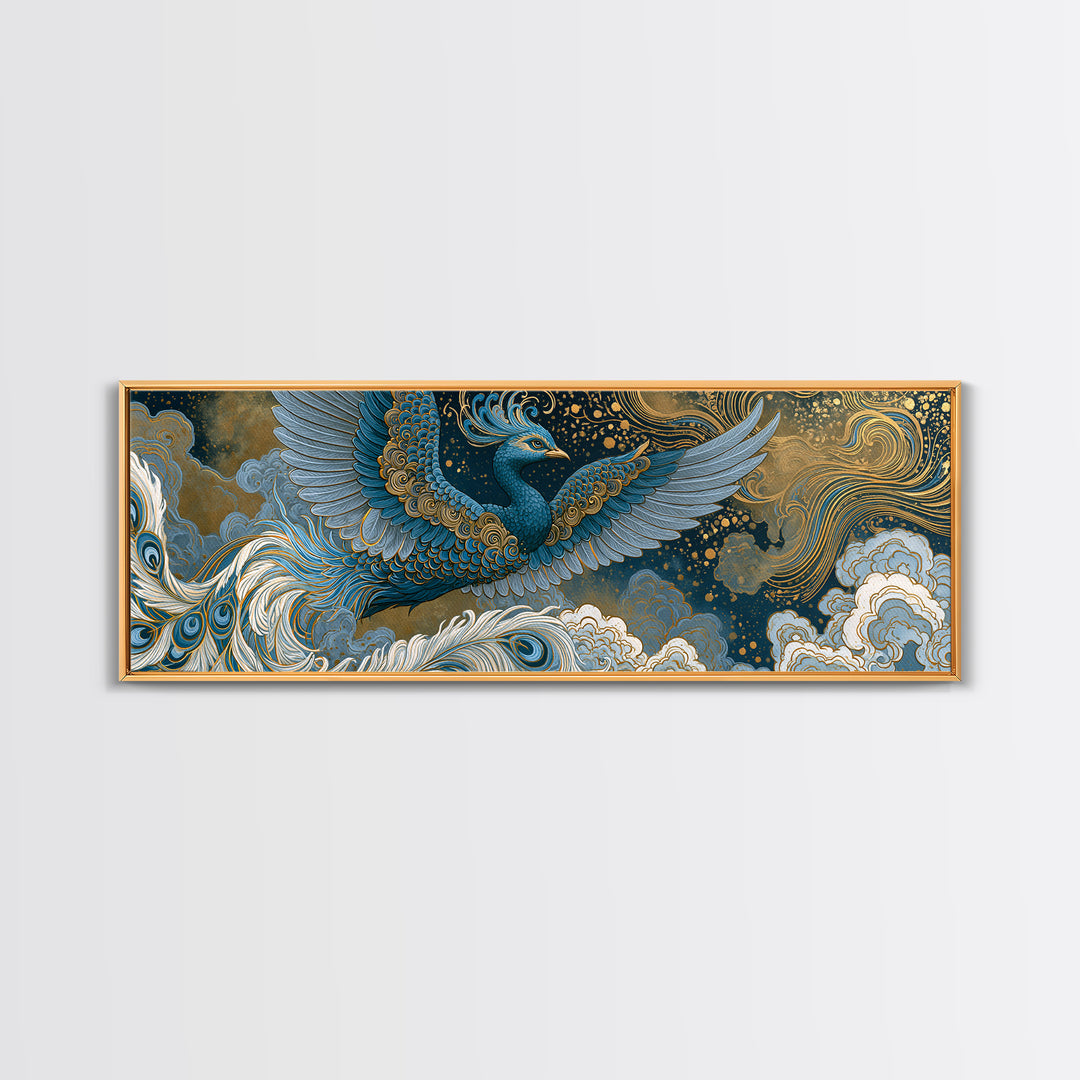 Phoenix Rising as Renewal Symbol Framed Canvas Print, Spiritual Art, Wall Decor, Living Room Decor, Fine Art, Spirit, SPI-3x1-27