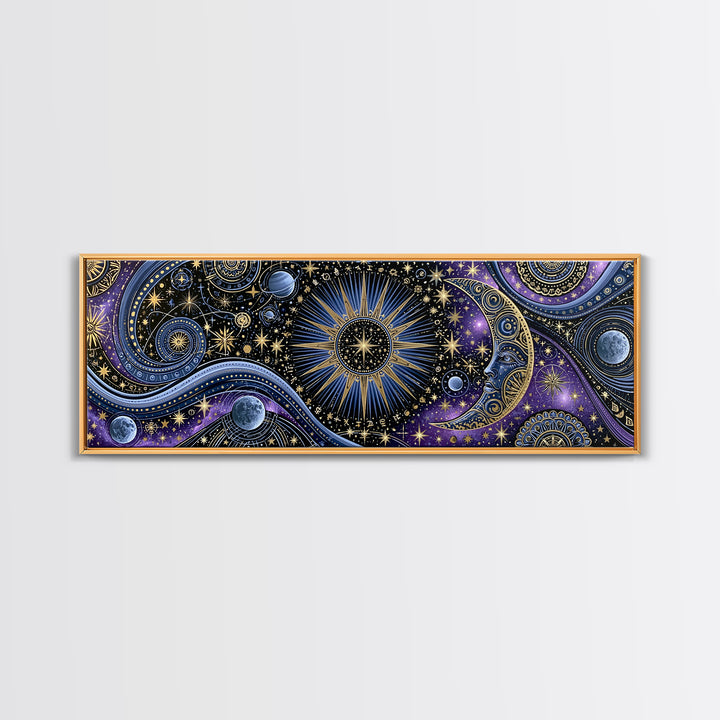 Sun and Moon Spiritual Balance Composition Canvas Print, Spiritual Art, Wall Art, Living Room Decor, Fine Art, Spirit, SPI-3x1-48