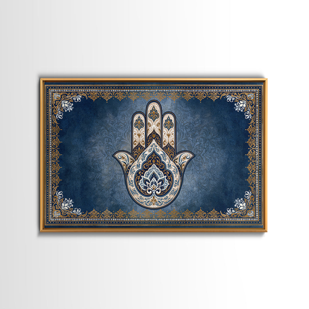 Protective Hand Motif Framed Canvas Print, Spiritual Art, Christian Wall Art, Living Room Decor, Spirit, Canvas Painting, SPI-3x2-27
