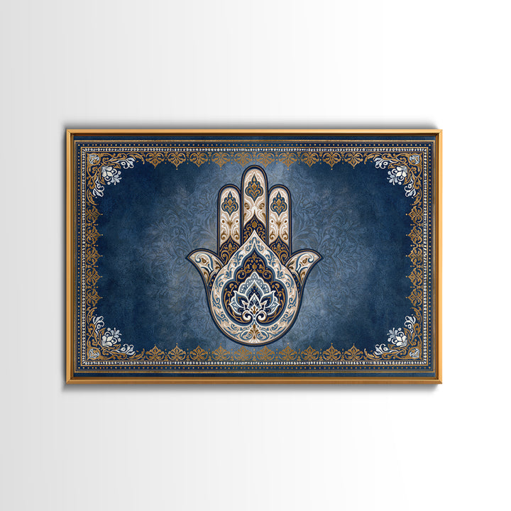 Protective Hand Motif Framed Canvas Print, Spiritual Art, Christian Wall Art, Living Room Decor, Spirit, Canvas Painting, SPI-3x2-27