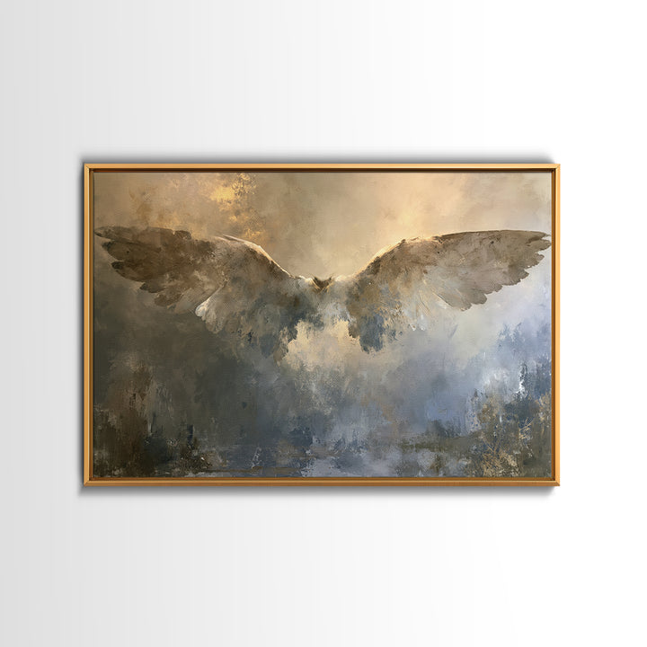 Angel Wings Emerging from Warm Light Canvas Print, Spiritual Art, Art Prints, Living Room Decor, Spirit, Abstract Wall Art, SPI-3x2-29