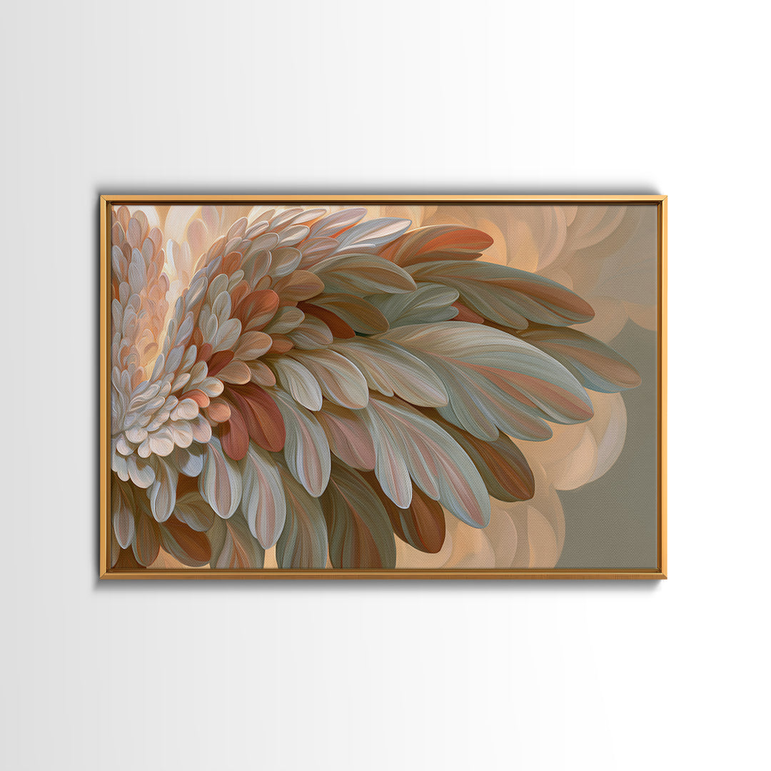 Angel Wings Emerging from Warm Light Framed Canvas Print, Spiritual Art, Christian Wall Art, Living Room Decor, Spirit, SPI-3x2-77
