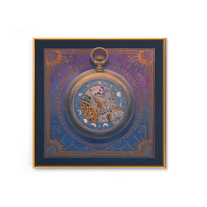 Gear Filled Pocket Watch Framed Canvas Print, Steampunk Art, Steampunk, Living Room Decor, Mechanic, Wall Art Living Room, STE-1x1-8