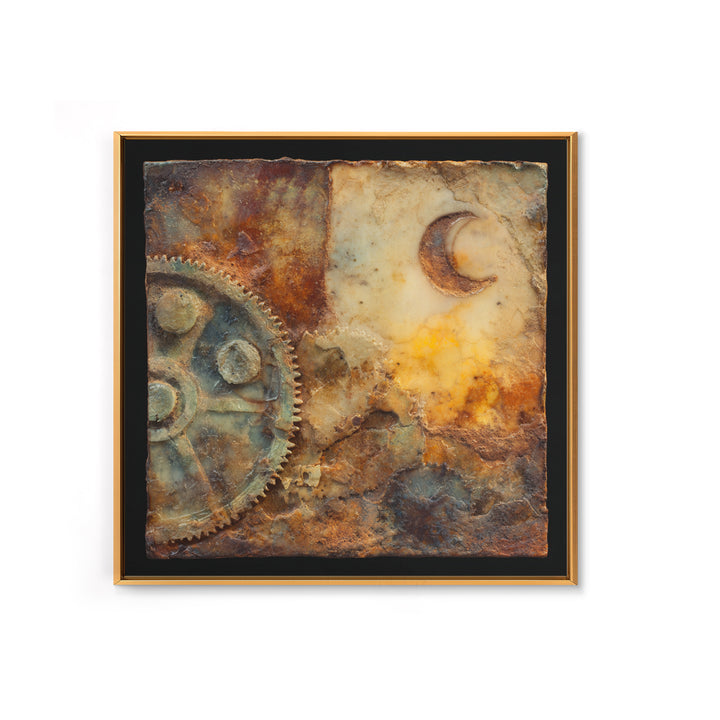 Gear Filled Pocket Watch Framed Canvas Print, Steampunk Art, Fine Art Print, Living Room Decor, Fine Art, Mechanic, Wall Decor, STE-1x1-80
