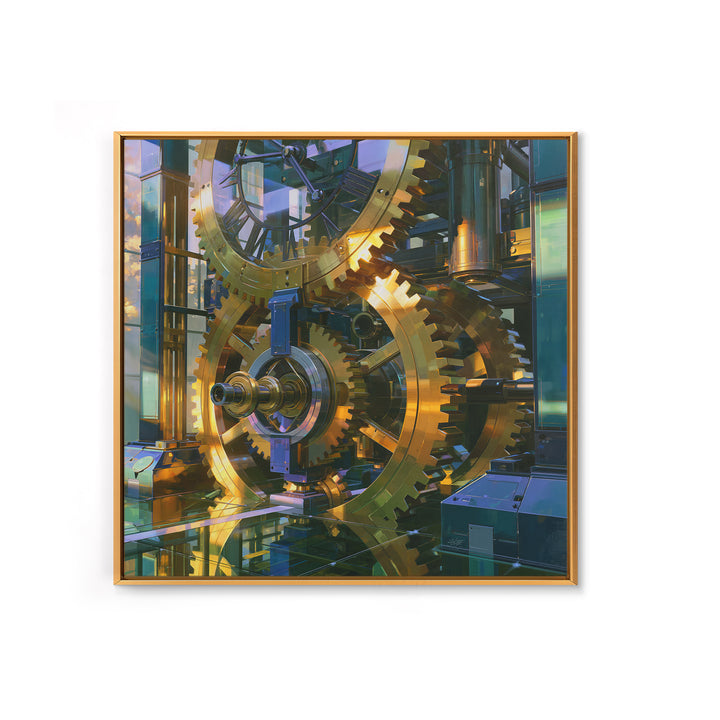 Clock Tower Gears Canvas Print, Steampunk Art, Minimalist Decor, Living Room Decor, Fine Art, Mechanic, Abstract Art, STE-1x1-85