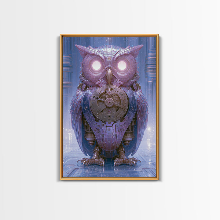 Brass Clockwork Owl Canvas Print, Steampunk Art, Art Nouveau, Living Room Decor, Mechanic, Modern Art, Digital Download Art, STE-2x3-9