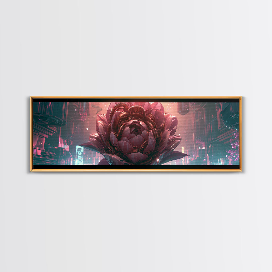 Mechanical Rose Made of Copper Gears Canvas Print, Steampunk Art, Digital Art, Living Room Decor, Fine Art, Mechanic, STE-3x1-43