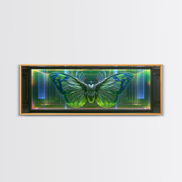 Mechanical Butterfly Specimen Canvas Print, Steampunk Art, Man Cave Decor, Living Room Decor, Fine Art, Mechanic, STE-3x1-54