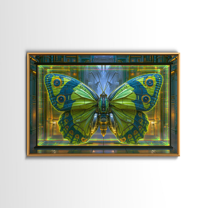 Mechanical Butterfly Specimen Canvas Print, Steampunk Art, Whimsigoth Decor, Living Room Decor, Mechanic, Neutral Decor, STE-3x2-42