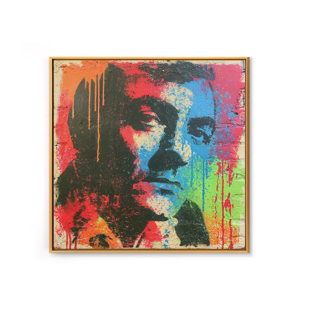 Bold Stencil Portrait Canvas Print, Street Art, Art Print, Living Room Decor, Oil Painting, Urban, Original Painting, STR-1x1-49