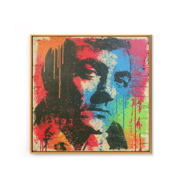 Bold Stencil Portrait Canvas Print, Street Art, Art Print, Living Room Decor, Oil Painting, Urban, Original Painting, STR-1x1-49