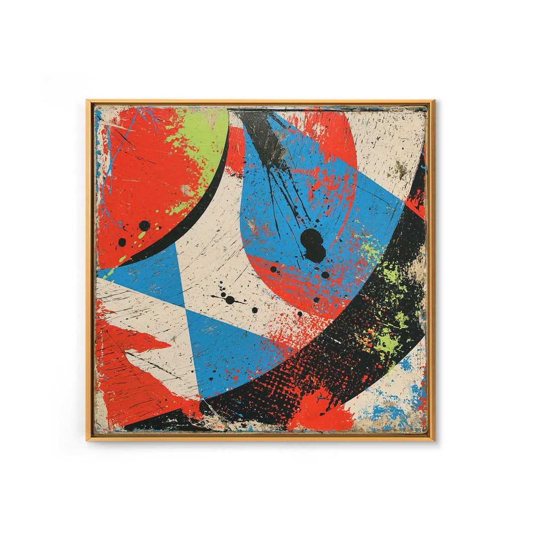 Skate Ramp Pattern Framed Canvas Print, Street Art, Original Artwork, Living Room Decor, Fine Art, Urban, Textured Painting, STR-1x1-70