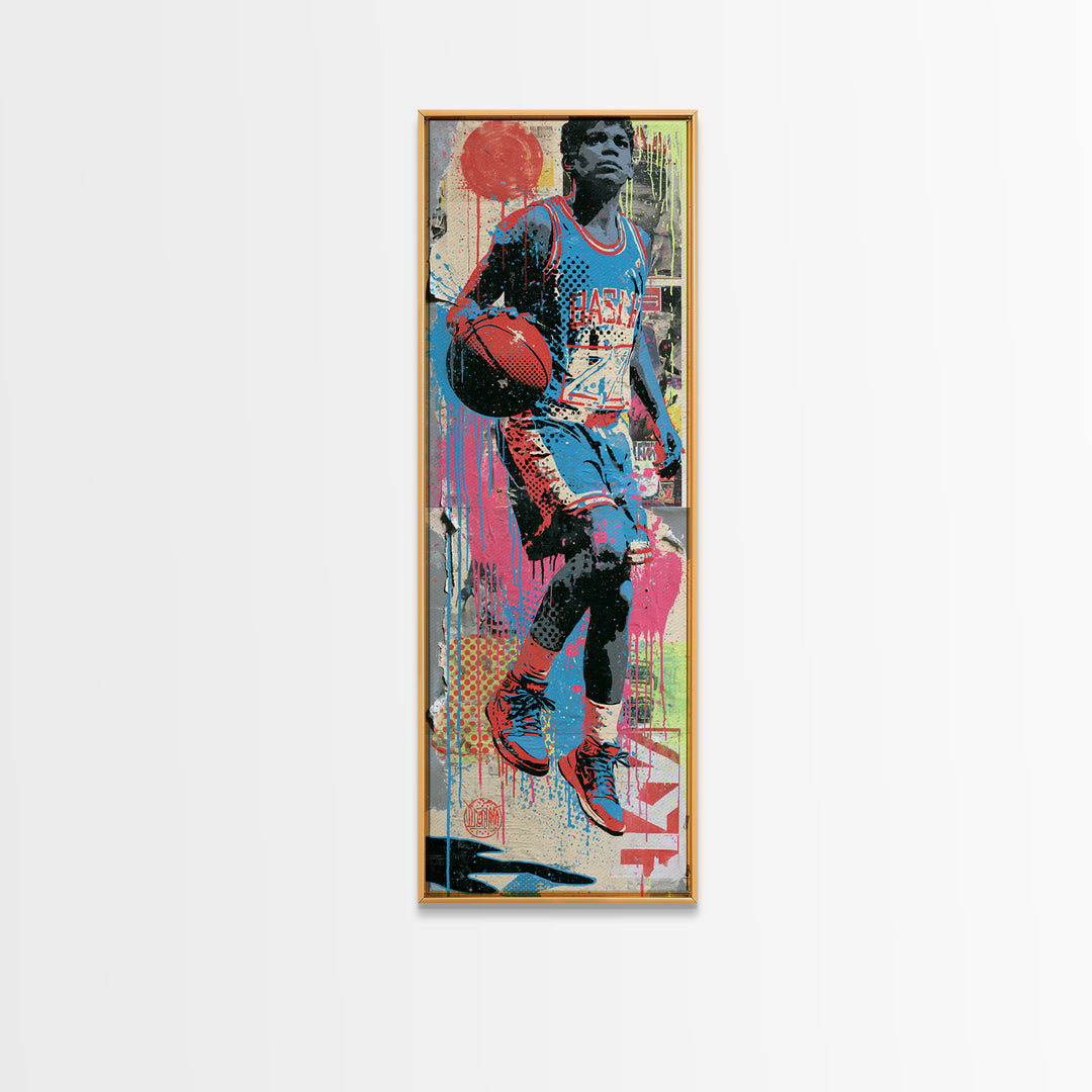 Street Basketball Player Canvas Print, Street Art, Neutral Decor, Living Room Decor, Fine Art, Urban, Home Decor, Poster, STR-1x3-18