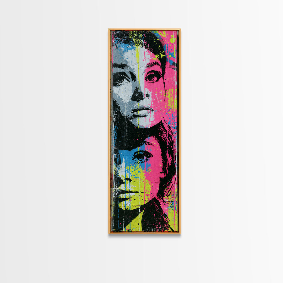 Bold Stencil Portrait Canvas Print, Street Art, Large Wall Art, Living Room Decor, Oil Painting, Urban, Canvas Painting, STR-1x3-85