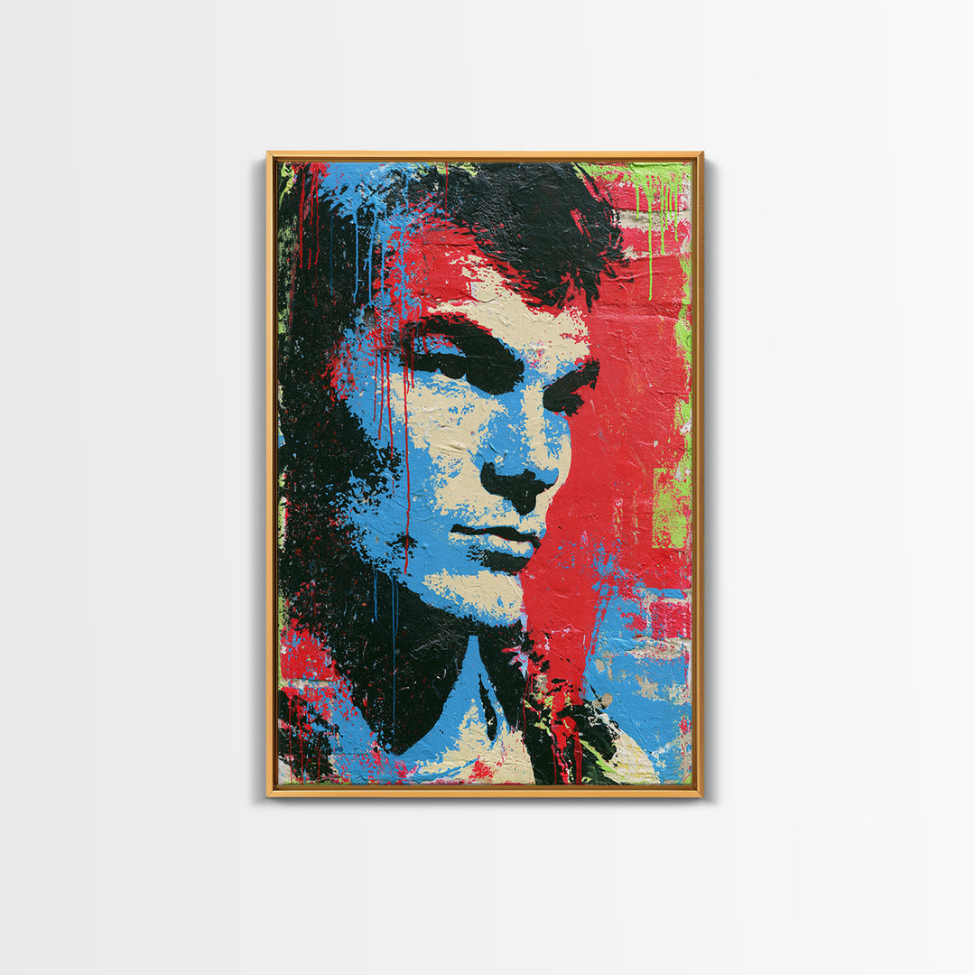 Bold Stencil Portrait Canvas Print, Street Art, Bar Art, Living Room Decor, Fine Art, Urban, Fine Art Print, Statement Artwork, STR-2x3-81