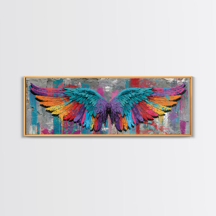 Graffiti Angel Wings Canvas Print, Street Art, Abstract, Living Room Decor, Fine Art, Urban, Luxury Decor, Art Print, STR-3x1-45