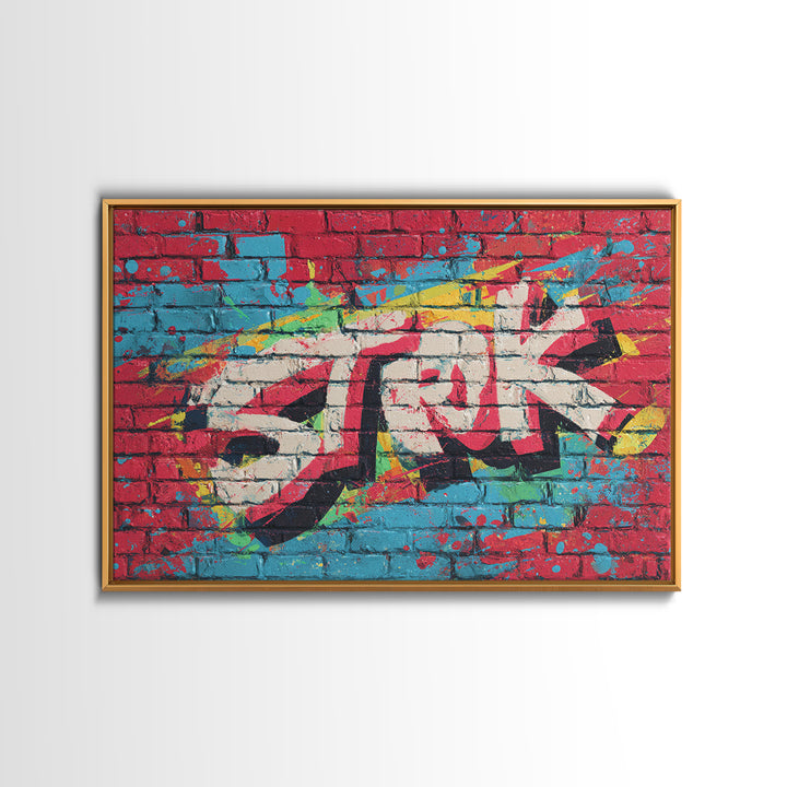 Brick Wall Texture Canvas Print, Street Art, Art Print, Living Room Decor, Abstract Art, Urban, Original Painting, STR-3x2-56