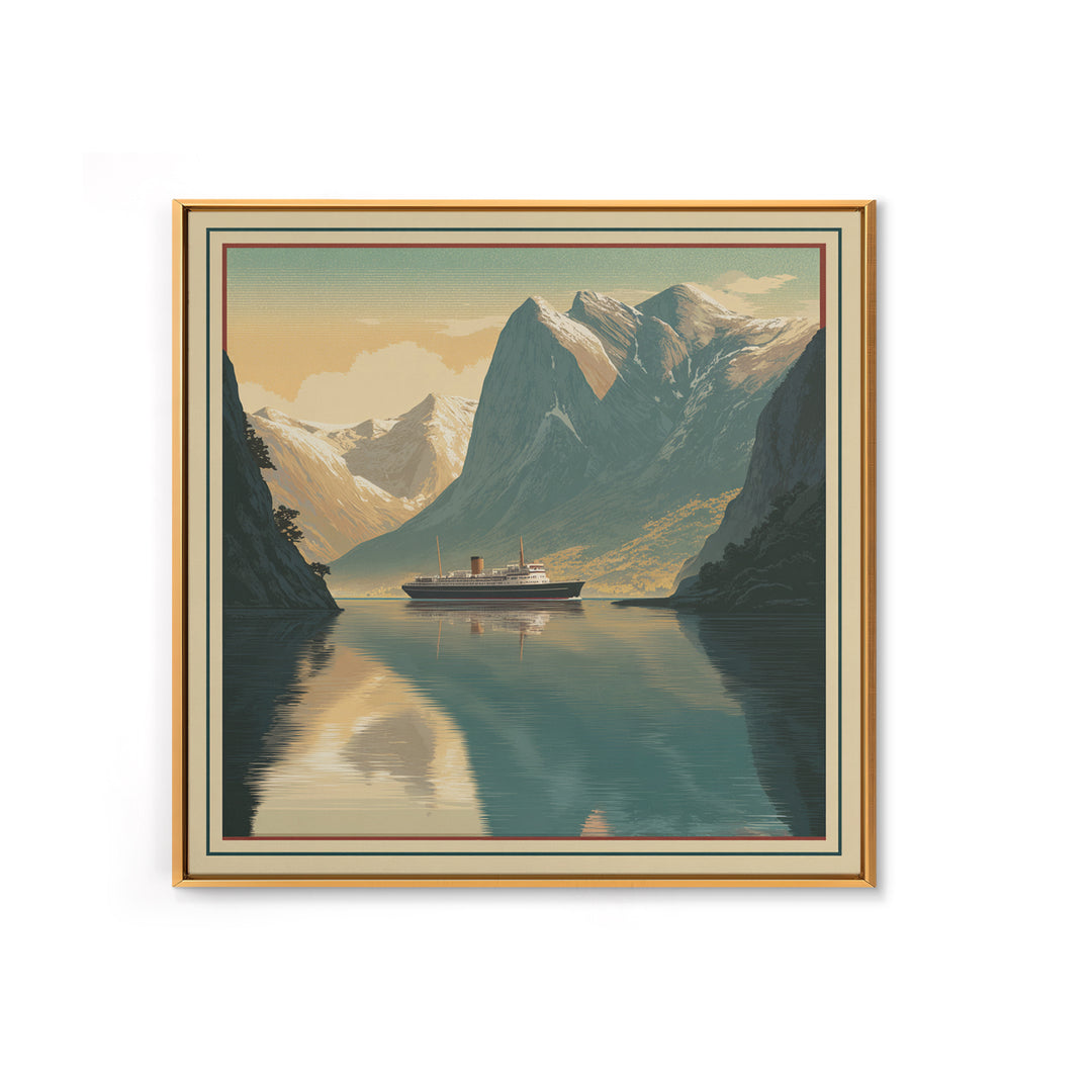 Norway Fjord Cruise Poster Canvas Print, Travel Poster(2), Digital Poster, Living Room Decor, Fine Art, Voyage, TPO-1x1-94