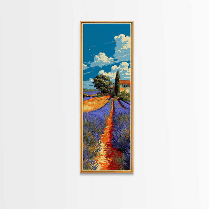 Provence Lavender Field Poster Canvas Print, Travel Poster(2), Set of 3 Wall Art, Living Room Decor, Fine Art, Voyage, TPO-1x3-11