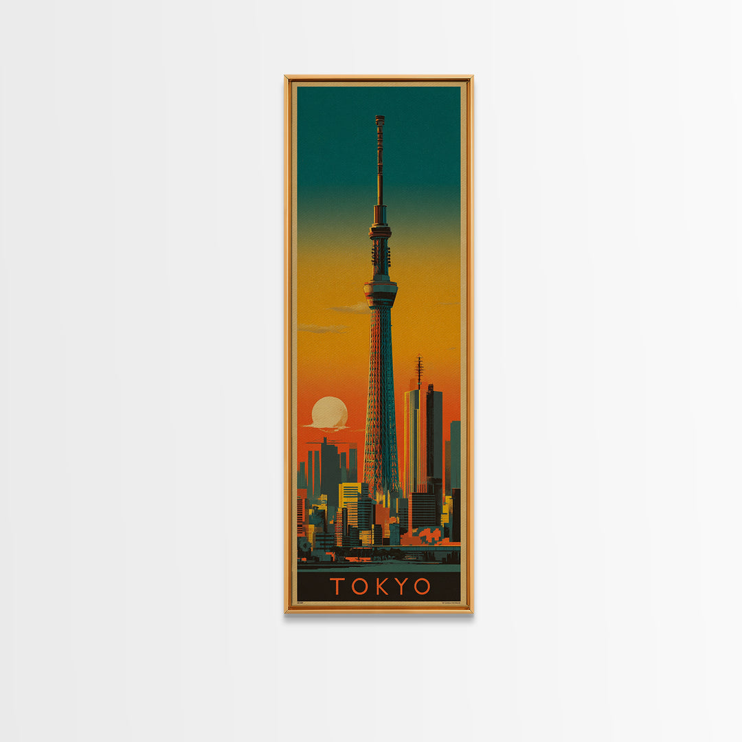 Tokyo Night Skyline Canvas Print, Travel Poster(2), Room Decor, Living Room Decor, Fine Art, Voyage, Travel Gift, Wall Hanging, TPO-1x3-17