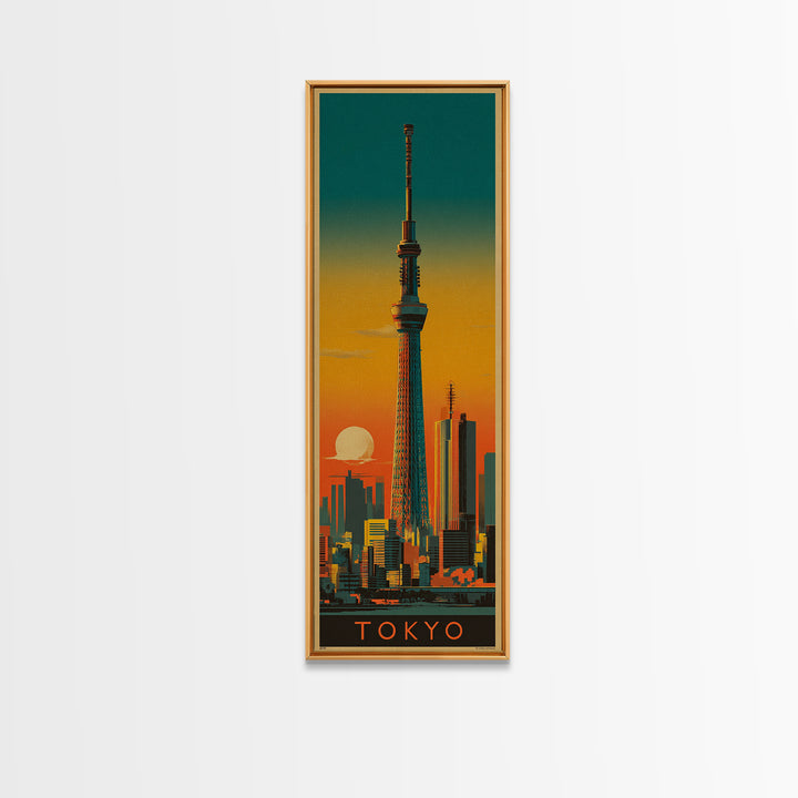 Tokyo Night Skyline Canvas Print, Travel Poster(2), Room Decor, Living Room Decor, Fine Art, Voyage, Travel Gift, Wall Hanging, TPO-1x3-17