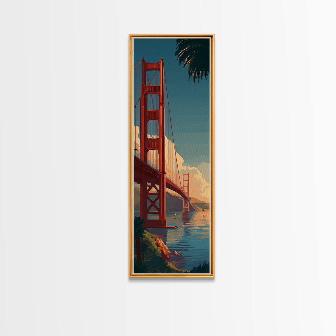 New York Bridge at Sunrise Canvas Print, Travel Poster(2), Travel Poster, Living Room Decor, Fine Art, Voyage, TPO-1x3-18