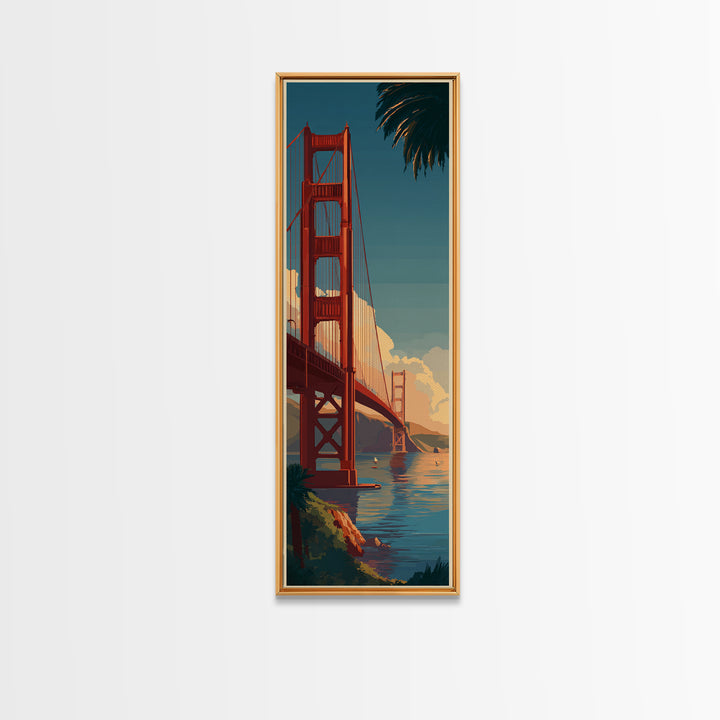 New York Bridge at Sunrise Canvas Print, Travel Poster(2), Travel Poster, Living Room Decor, Fine Art, Voyage, TPO-1x3-18