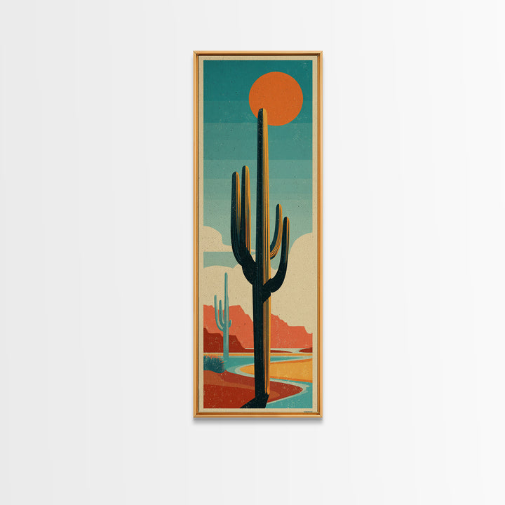 Mexico Cactus and Sun Travel Poster Canvas Print, Travel Poster(2), Modern Decor, Living Room Decor, Fine Art, Voyage, TPO-1x3-57
