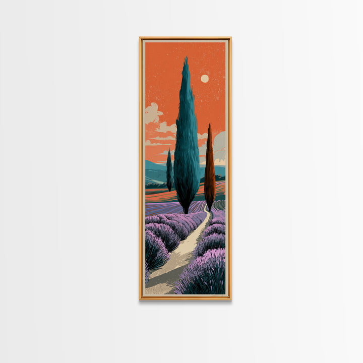 Provence Lavender Field Poster Canvas Print, Travel Poster(2), Retro Wall Art, Living Room Decor, Fine Art, Voyage, Map Print, TPO-1x3-59