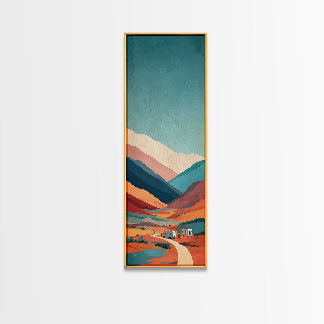 Moroccan Desert Caravan Travel Poster Framed Canvas Print, Travel Poster(2), Gallery Wall Set, Living Room Decor, Voyage, TPO-1x3-91