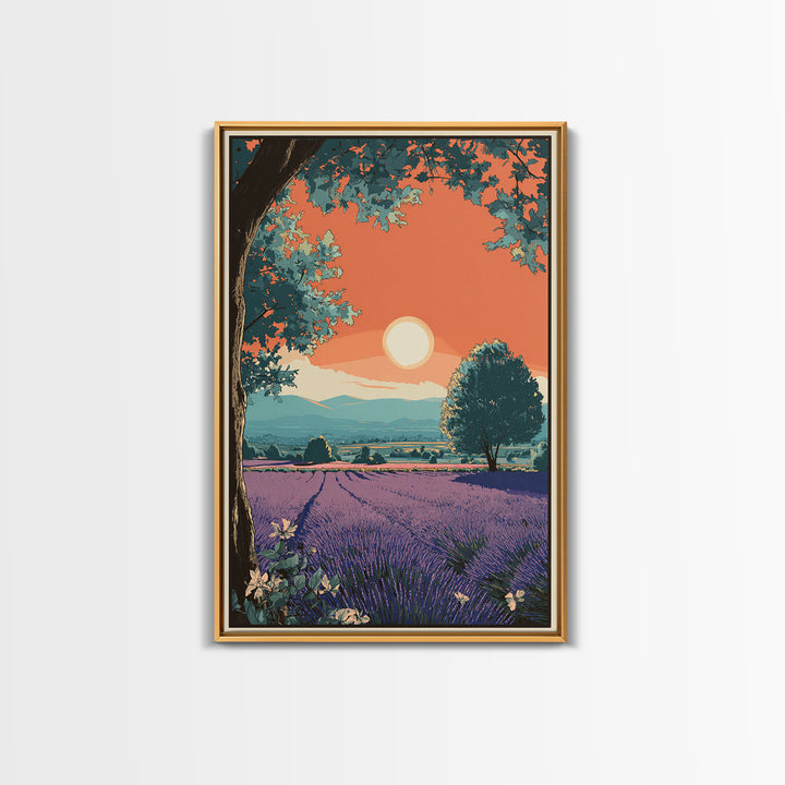 Provence Lavender Field Poster Canvas Print, Travel Poster(2), Fine Art Print, Living Room Decor, Fine Art, Voyage, Posters, TPO-2x3-31