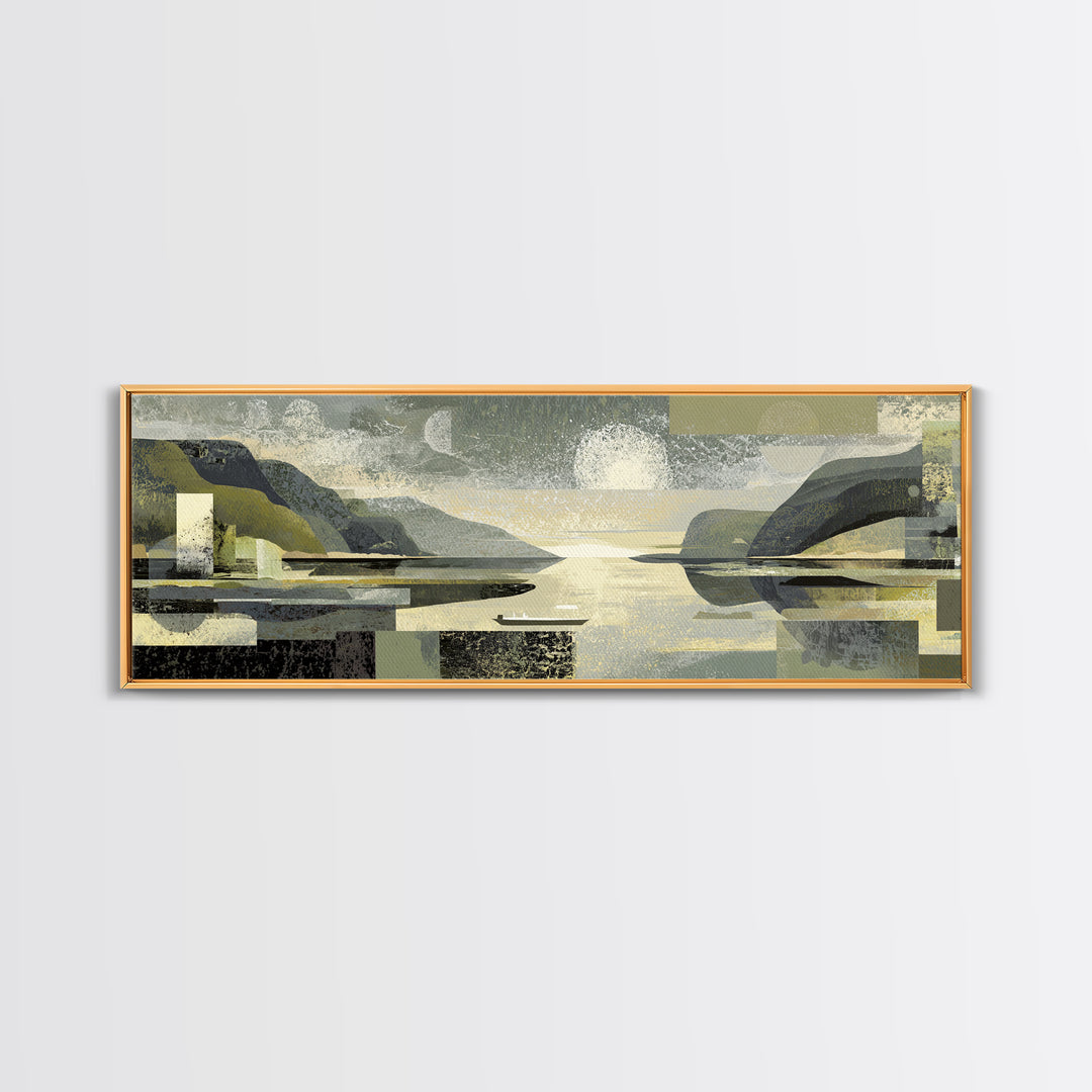 Santorini White Buildings and Cobalt Water Canvas Print, Travel Poster(2), Art Print, Living Room Decor, Fine Art, Voyage, TPO-3x1-92