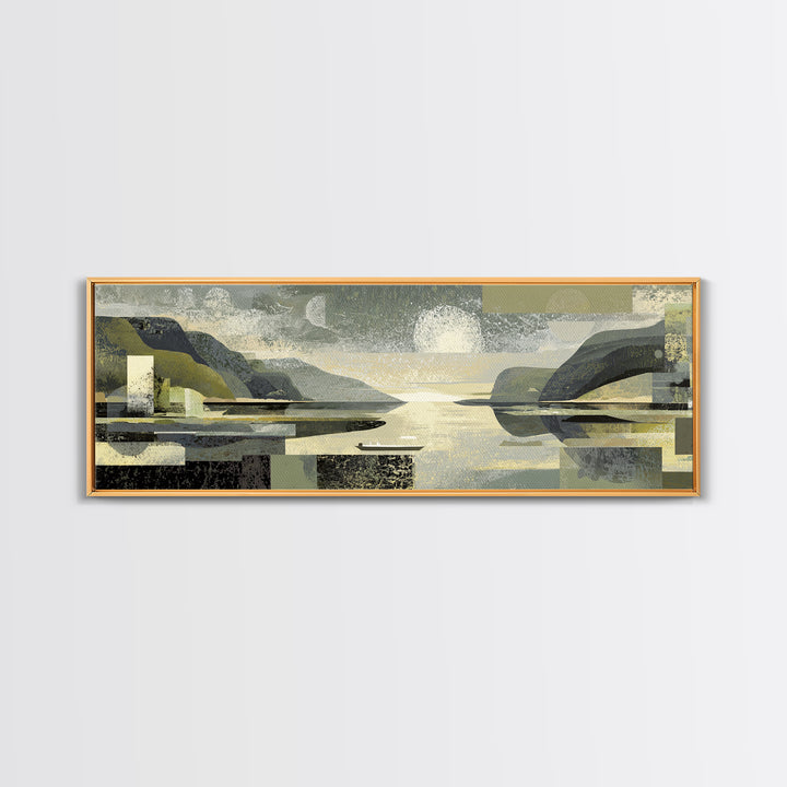 Santorini White Buildings and Cobalt Water Canvas Print, Travel Poster(2), Art Print, Living Room Decor, Fine Art, Voyage, TPO-3x1-92