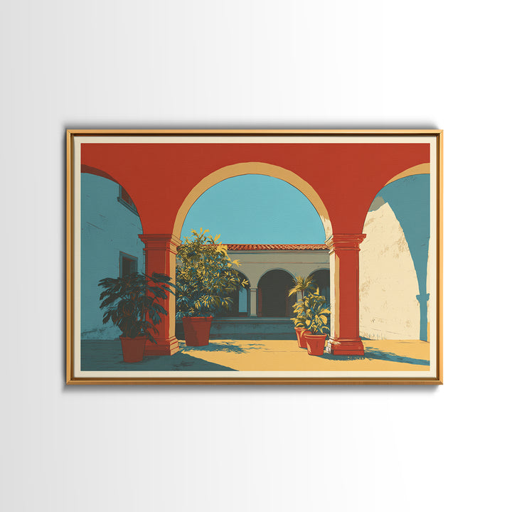 Marrakesh Arch and Tile Pattern Poster Canvas Print, Travel Poster(2), Digital Poster, Living Room Decor, Fine Art, Voyage, TPO-3x2-93