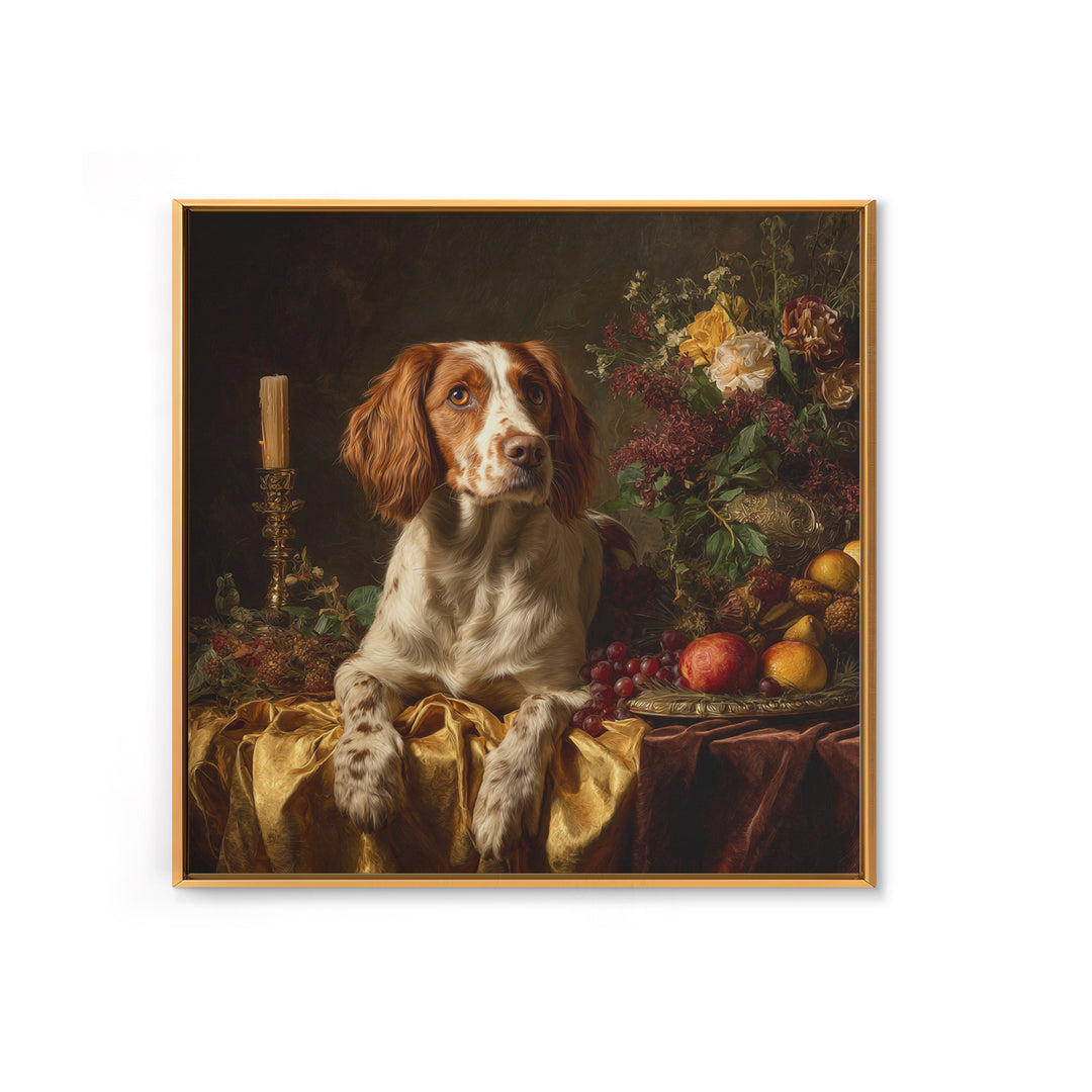 Hunting Dog Portrait Framed Canvas Print, Traditional Art, Art, Living Room Decor, Classic, Printable Art, Art Commissions, TRA-1x1-12