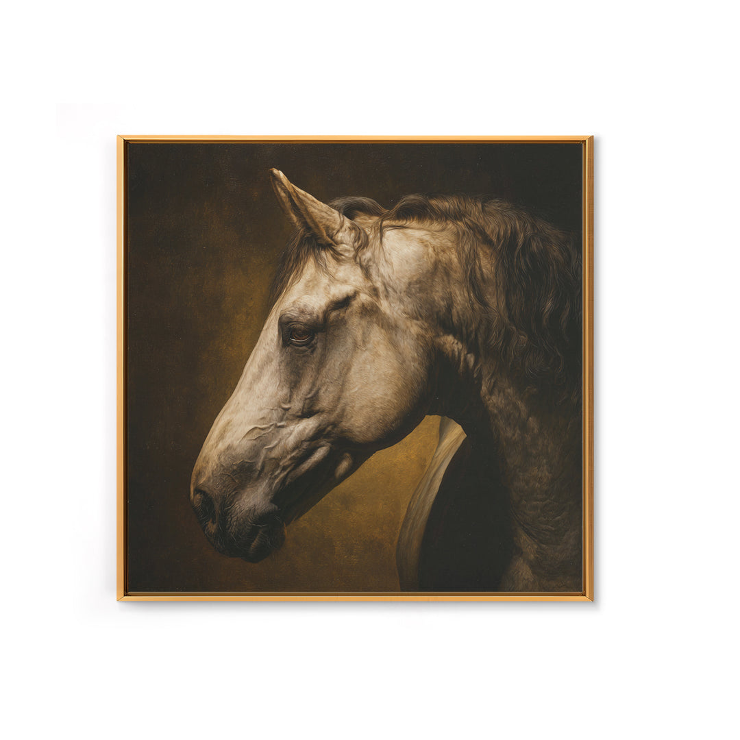 Realistic Horse Portrait Canvas Print, Traditional Art, Wall Hanging, Living Room Decor, Fine Art, Classic, Japanese Decor, TRA-1x1-3