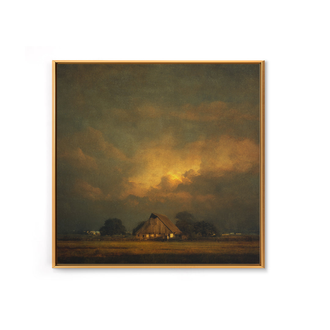 Barn and Farmland Framed Canvas Print, Traditional Art, Living Room Decor, Fine Art, Classic, Dark Art, Pokemon Poster, TRA-1x1-47