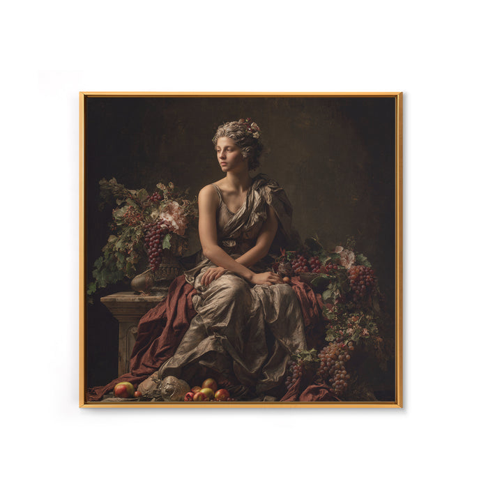 Classical Portrait with Dignified Lighting Framed Canvas Print, Traditional Art, Digital Art, Living Room Decor, Classic, TRA-1x1-8
