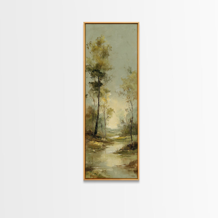 Autumn Forest Road Canvas Print, Traditional Art, Indian Art, Living Room Decor, Oil Painting, Classic, Textured Painting, TRA-1x3-100