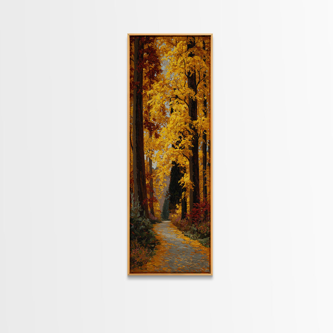 Autumn Forest Road Canvas Print, Traditional Art, Wall Decor, Living Room Decor, Classic, Art Commissions, Japanese Art, TRA-1x3-28