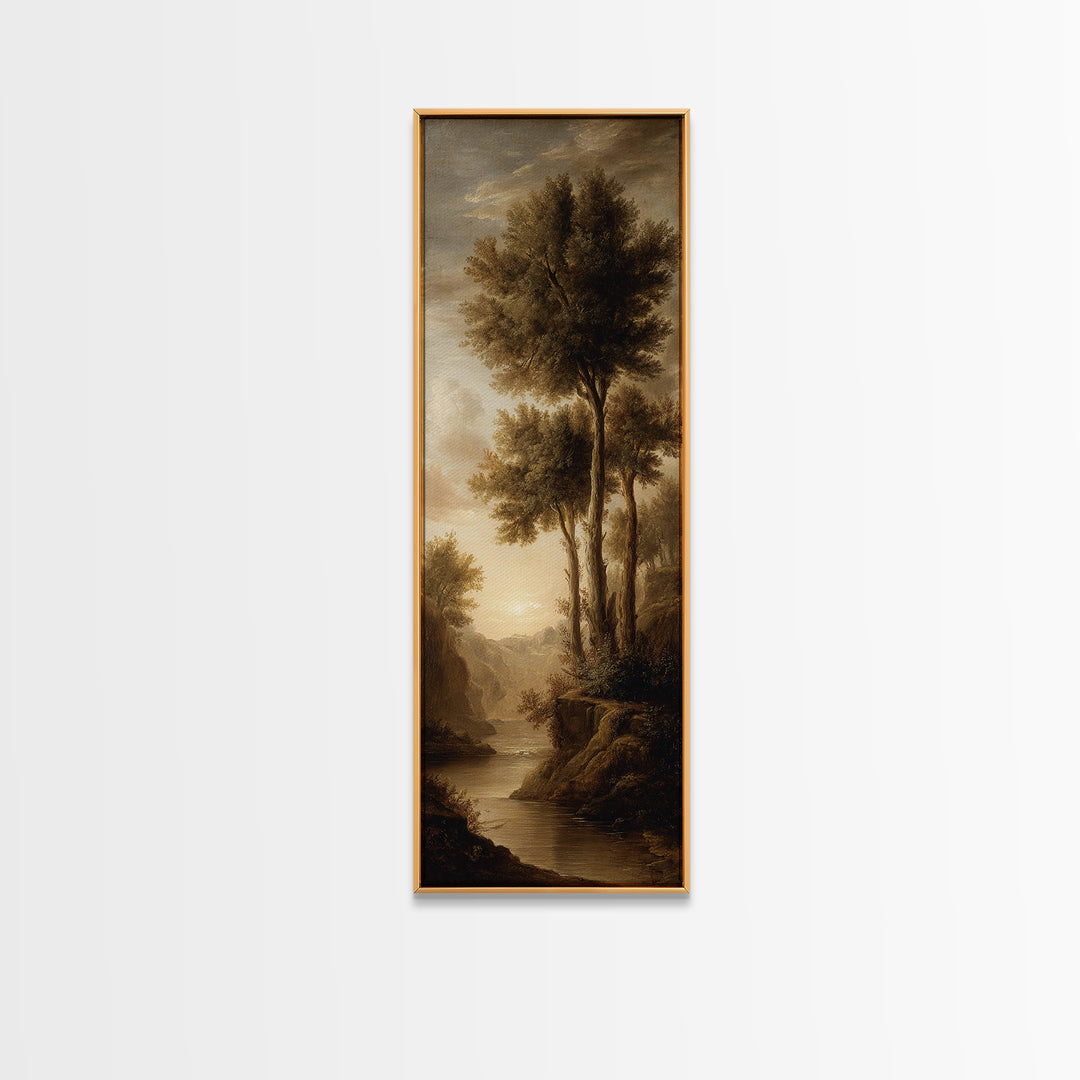 Classic Oil Painted Landscape Canvas Print, Traditional Art, Minimalist Decor, Living Room Decor, Oil Painting, Classic, TRA-1x3-37