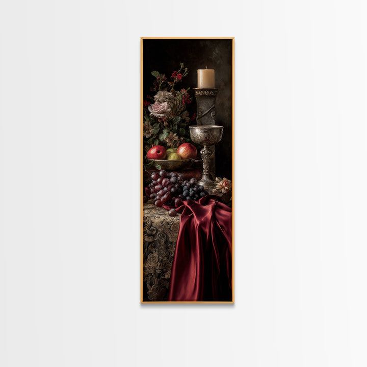 Dutch Fruit and Silver Goblet Still Life Canvas Print, Traditional Art, Artwork, Living Room Decor, Fine Art, Classic, TRA-1x3-40
