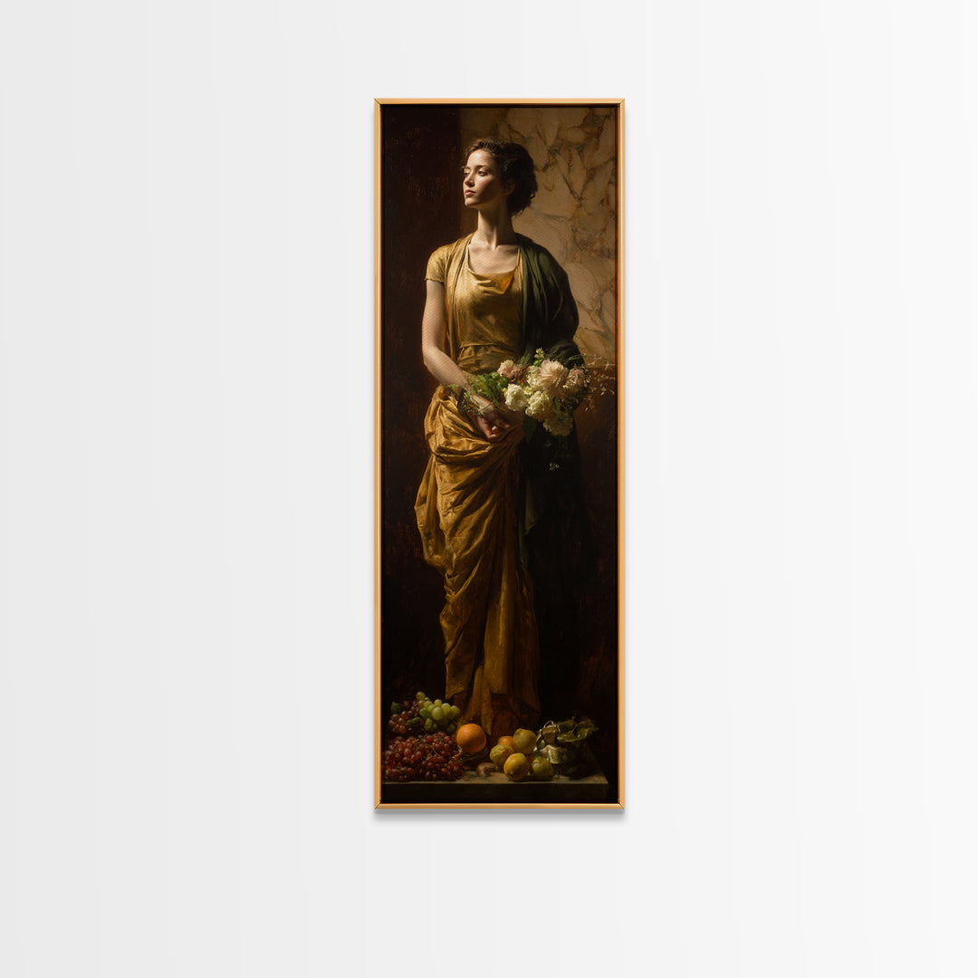 Classical Portrait with Dignified Lighting Framed Canvas Print, Traditional Art, Indian Decor, Living Room Decor, Classic, TRA-1x3-92