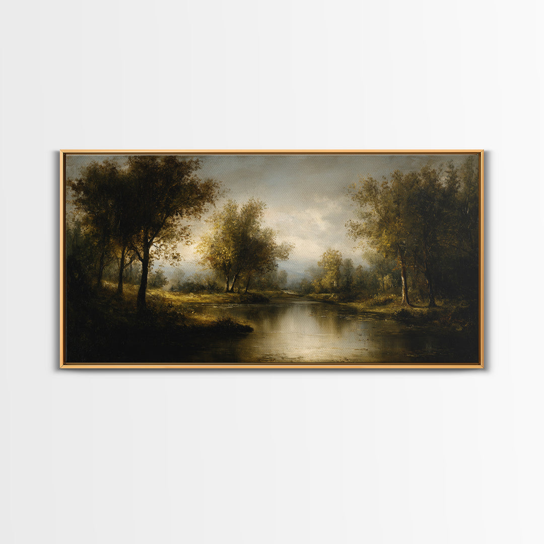 Classic Oil Painted Landscape Canvas Print, Traditional Art, Japanese Art, Living Room Decor, Fine Art, Classic, Gallery Decor, TRA-2x1-93