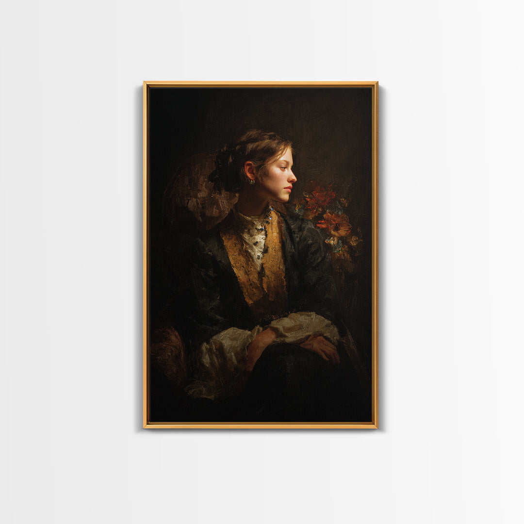 Classical Portrait with Dignified Lighting Canvas Print, Traditional Art, Gallery Decor, Living Room Decor, Fine Art, Classic, TRA-2x3-16