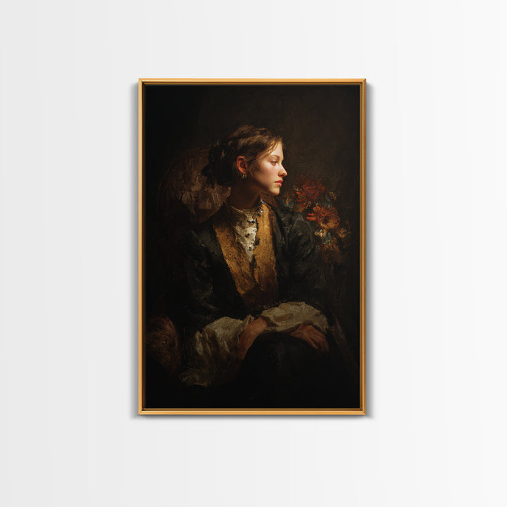 Classical Portrait with Dignified Lighting Canvas Print, Traditional Art, Gallery Decor, Living Room Decor, Fine Art, Classic, TRA-2x3-16
