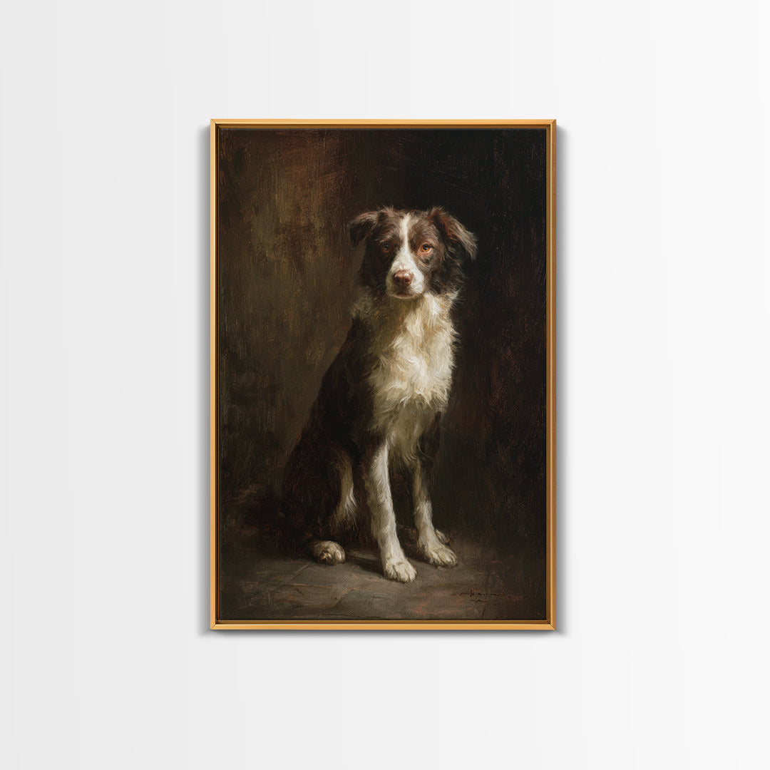 Hunting Dog Portrait Framed Canvas Print, Traditional Art, Art Commissions, Living Room Decor, Classic, Pokemon Poster, TRA-2x3-68