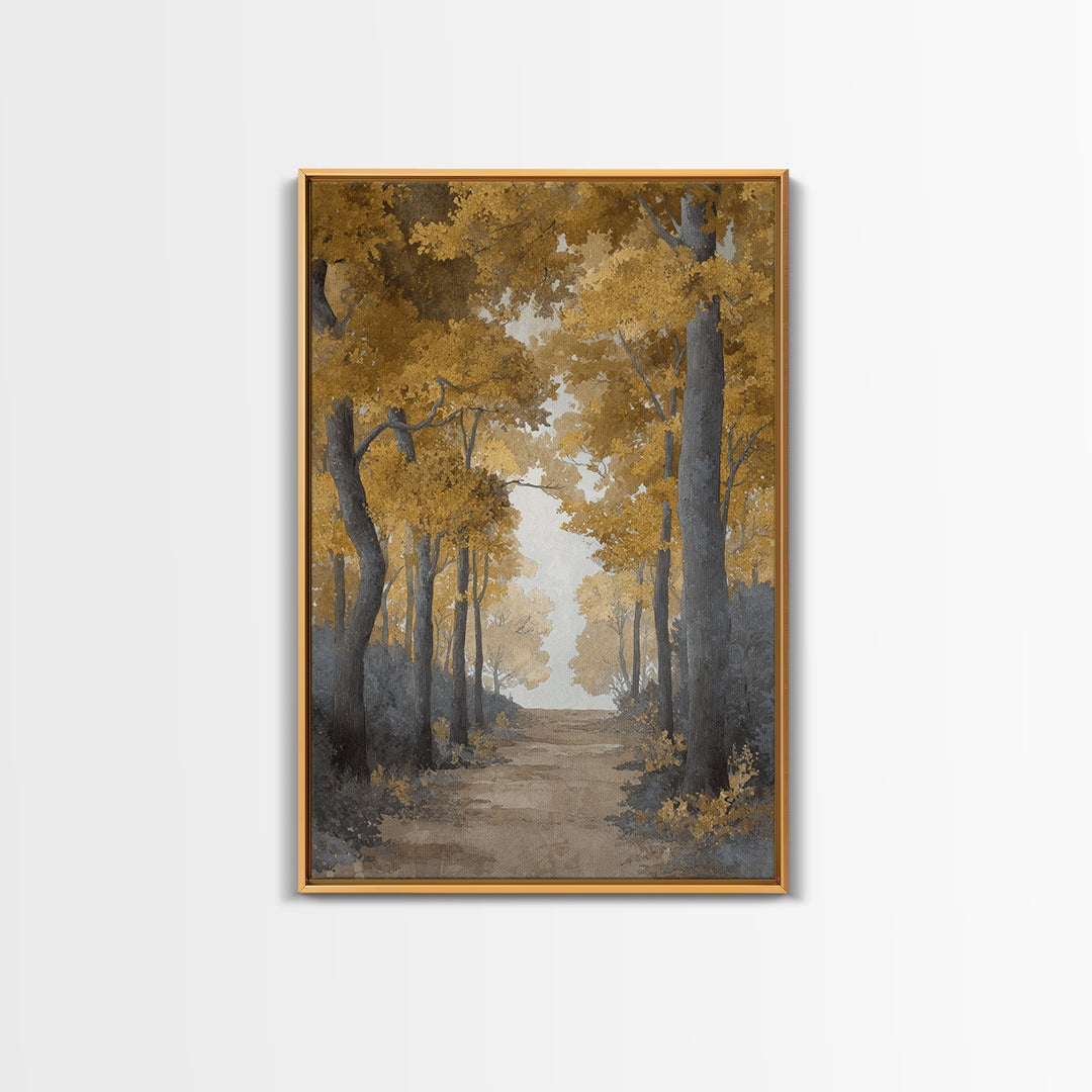 Pastoral Countryside with Cows in Field Framed Canvas Print, Traditional Art, Indian Art, Living Room Decor, Fine Art, Classic, TRA-2x3-87
