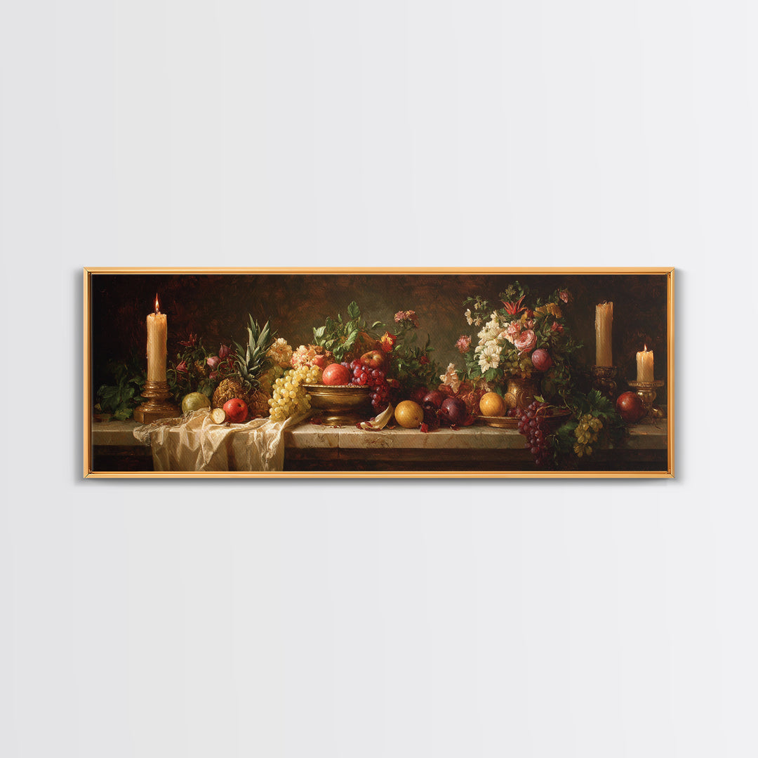 Classical Portrait with Dignified Lighting Canvas Print, Traditional Art, Textured Painting, Living Room Decor, Classic, TRA-3x1-48